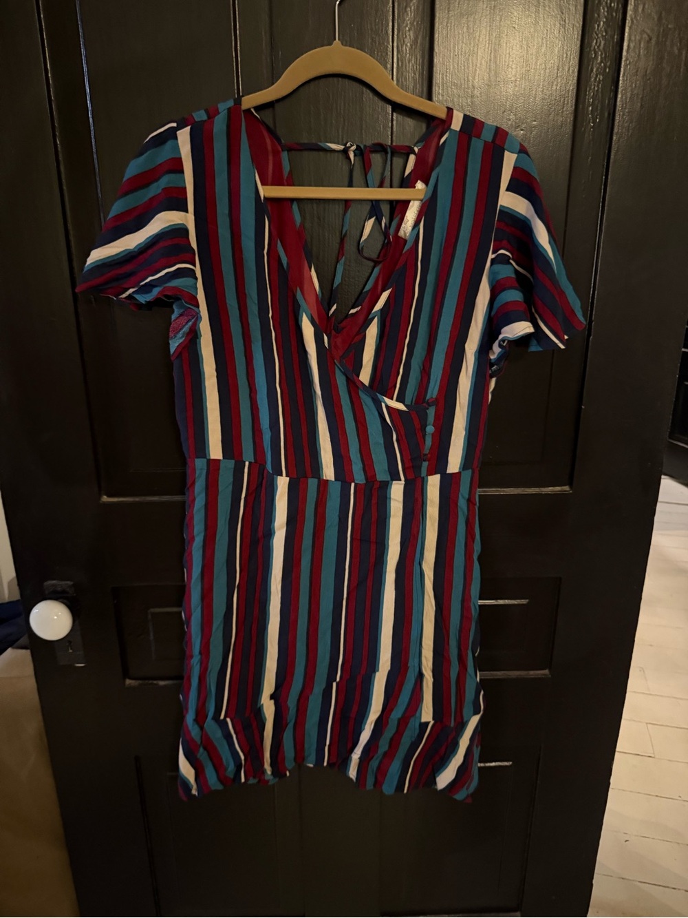Band of Gypsies Multi-Color Striped Wrap Dress